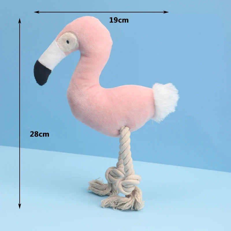 Flamingo Squeaky Plush Dog Toy – Interactive Pet Play Toy