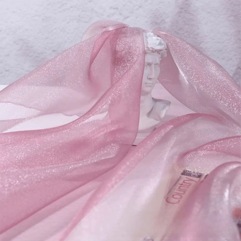 Glitter Organza Fabric – Shiny Tulle DIY Material 140cm Wide