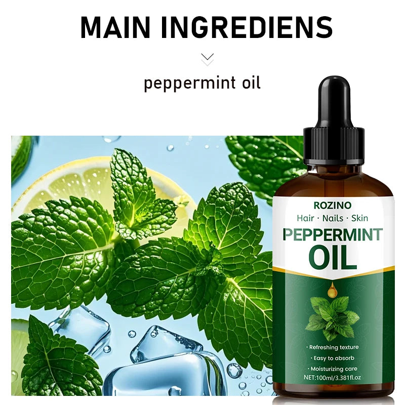 ROZINO Peppermint Essential Oil – Hair, Skin & Nail Care