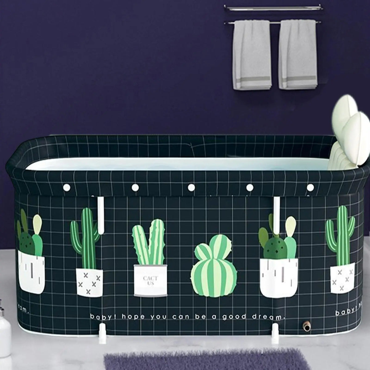 Kesoto Portable Collapsible Bathtub – 47" Soaking Tub for Adults