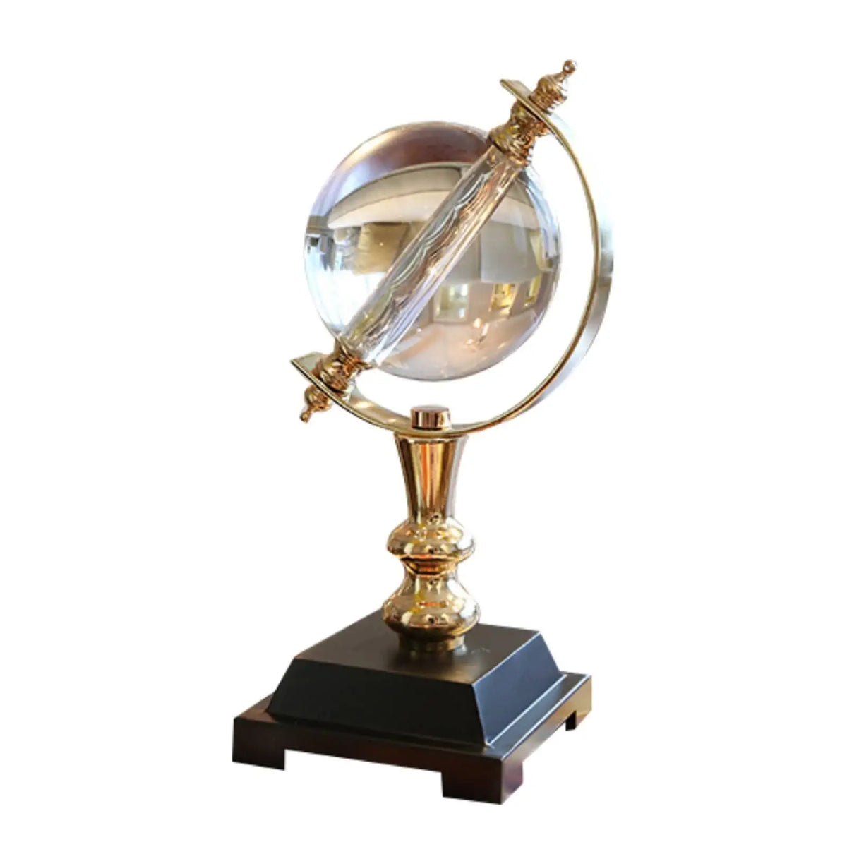 Crystal Globe Ornament – Transparent Glass Sphere Decor