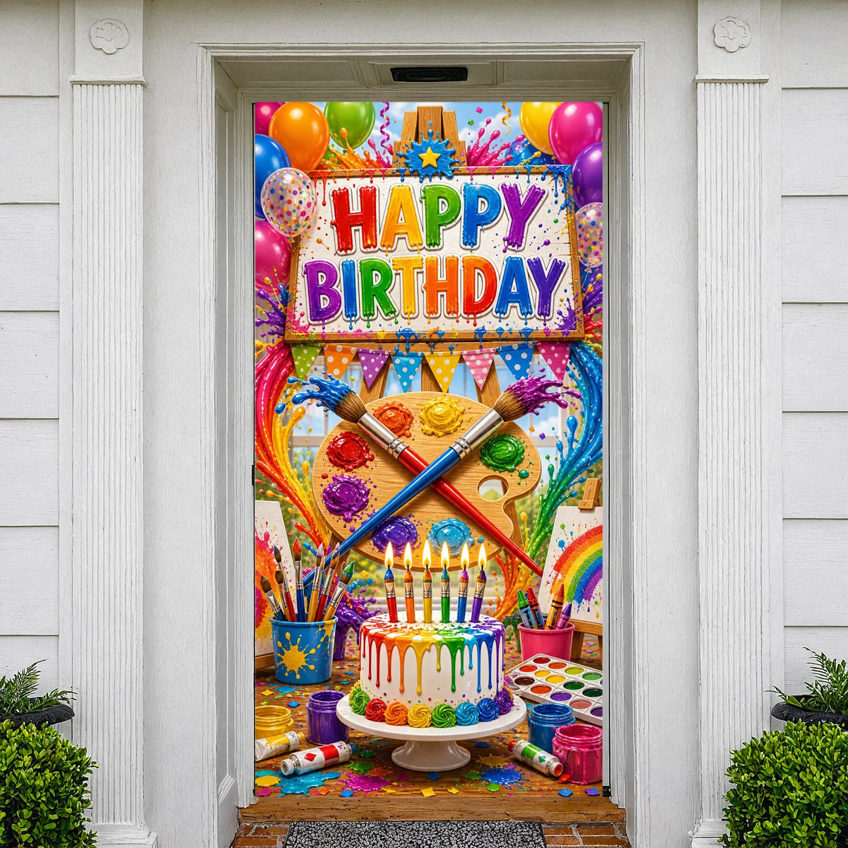Cowboy Western Birthday Backdrop – Rustic Wooden Party Banner