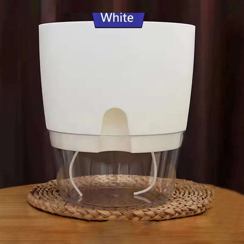 Self-Watering Plant Pot with Drainage – Double-Layer Wicking
