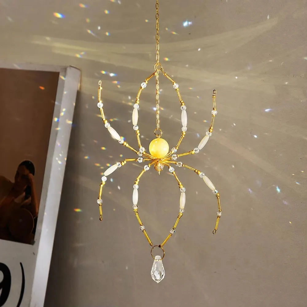 Pink Crystal Spider Sun Catcher – Window Rainbow Prism