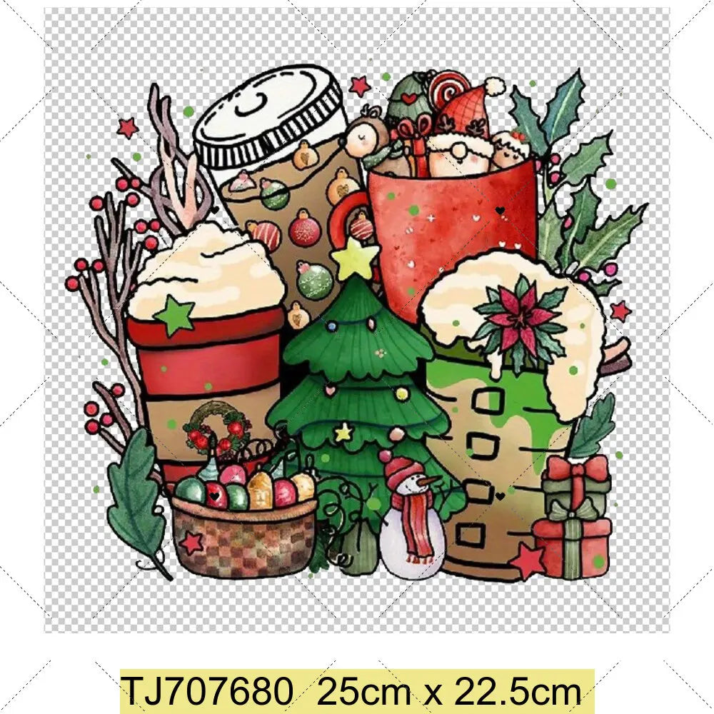 Christmas Hot Cocoa Iron-On Patch – DIY Heat Transfer Sticker