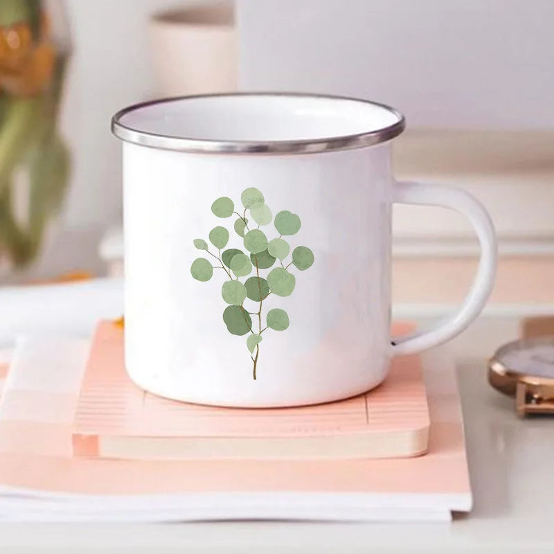 Floral Print Enamel Mug – Camping & Travel Coffee Cup