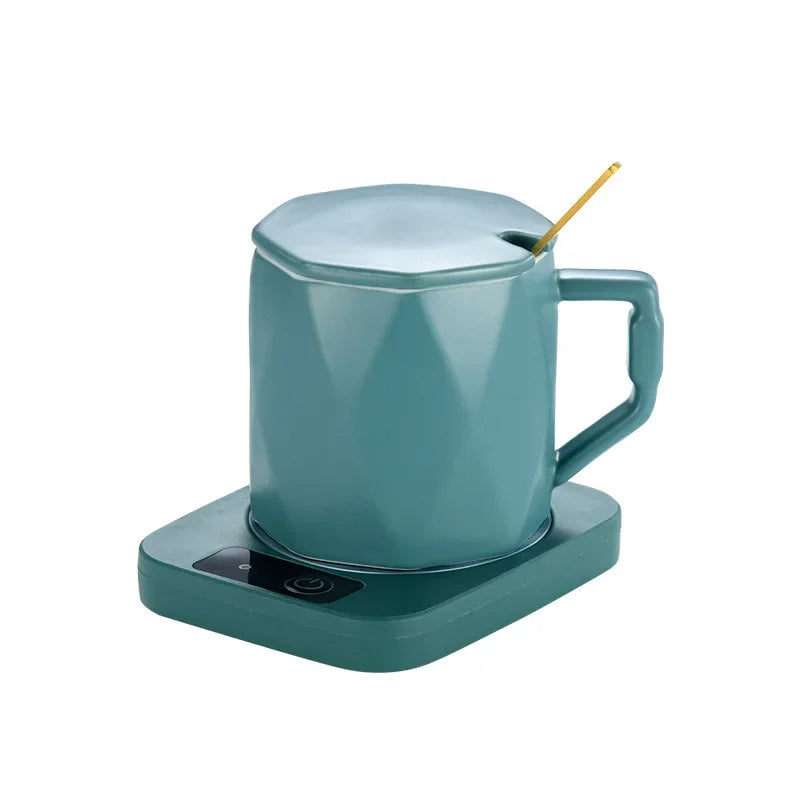 Smart 55°C Heated Cup Warmer Coaster – Coffee & Tea