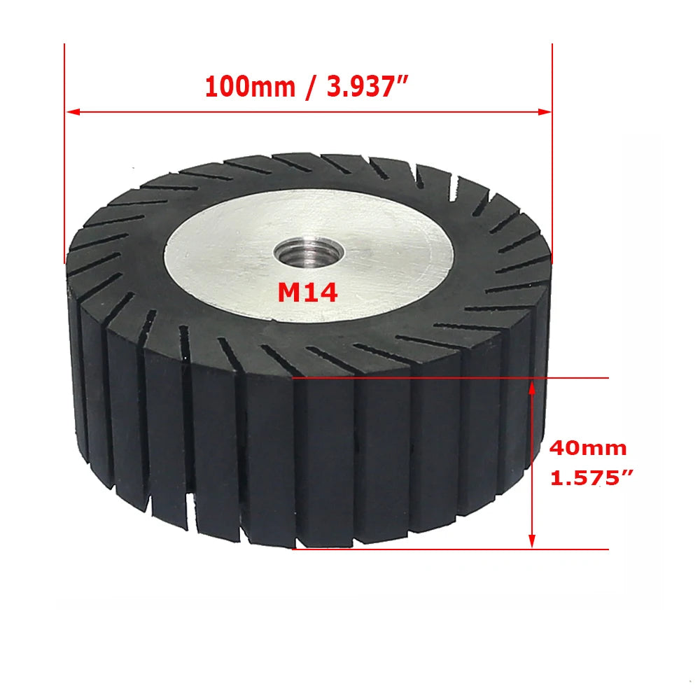 M14 Rubber Expander Wheel 100x40mm + AO Sanding Sleeves P60–P800