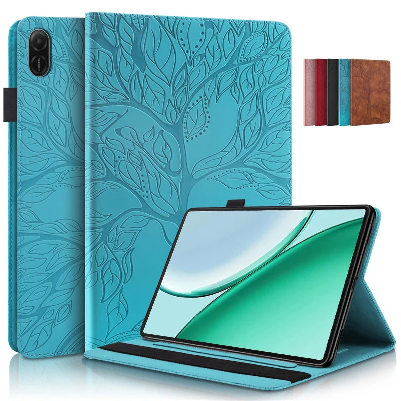 Honor Pad X8b / X8a 11" Embossed Tree Flip Wallet Stand Case