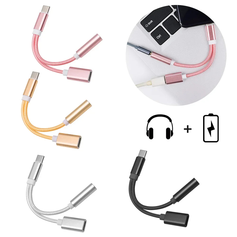 2-in-1 USB-C to 3.5mm Audio & Charging Adapter Cable