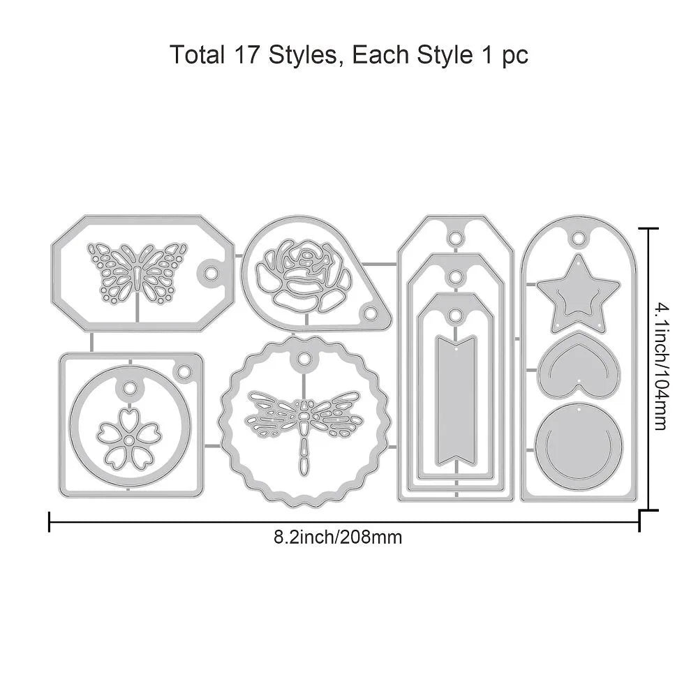13-Piece Bookmark Carbon Steel Die Cut Set for Scrapbooking