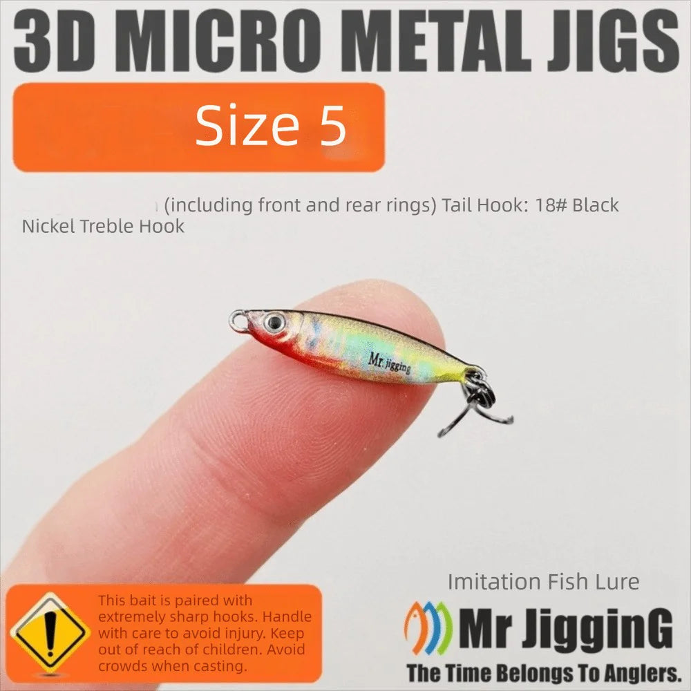 Micro Metal Jig Spoon Lures 1.5g 3g 5g – 3D Cast Fishing Bait