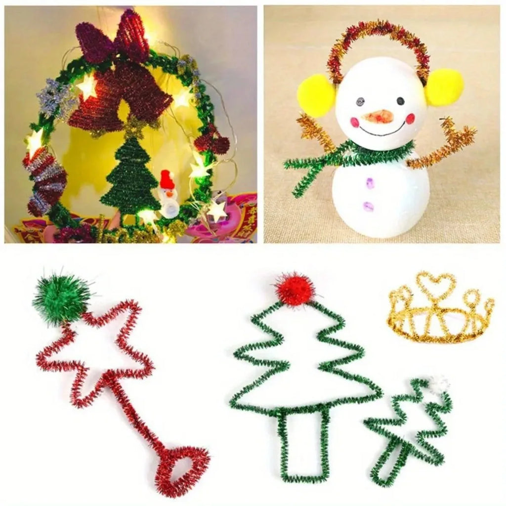 Sparkling Plush Pipe Cleaners 100-Pack | DIY Craft Wires