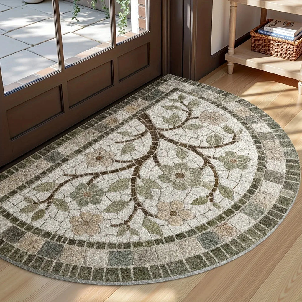 Semi-Circular Anti-Slip Door Mat – Polyester Entrance Rug
