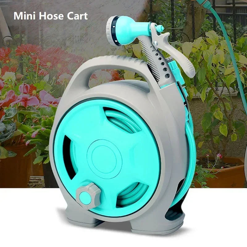 Mini Garden Hose Reel Set & High-Pressure Water Gun – 15m
