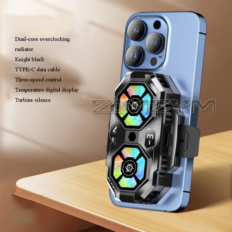 Dual-Fan Semiconductor Phone Cooler – iPhone & Android