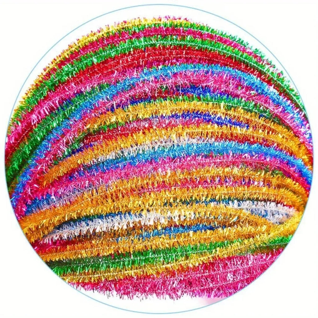 Sparkling Plush Pipe Cleaners 100-Pack | DIY Craft Wires