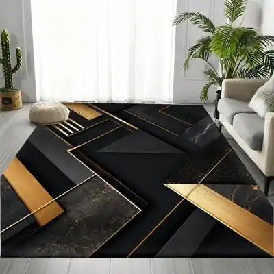Bauhaus Geometric Beige Grey Area Rug | Non-Slip Rectangle