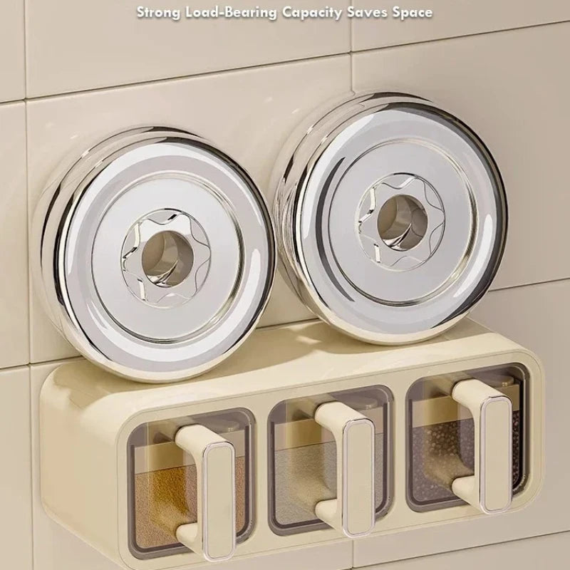 Wall Mounted Airtight Spice Jar Storage Rack | Kitchen Set