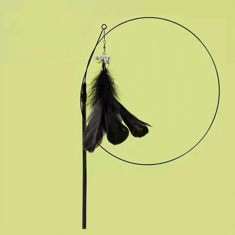 Suction Cup Cat Teaser Stick – Bell & Feather Self-Play Toy