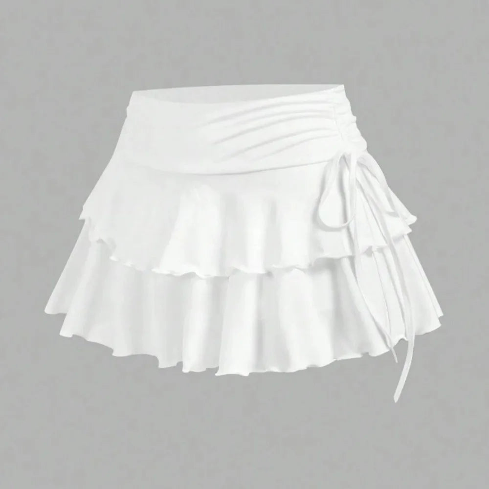 Women's High Waist Ruffle A-Line Mini Skirt | Summer