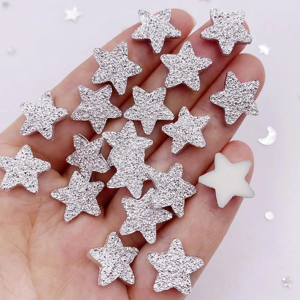 50PCS 14mm Resin Star Flatback Rhinestone Craft Embellishments