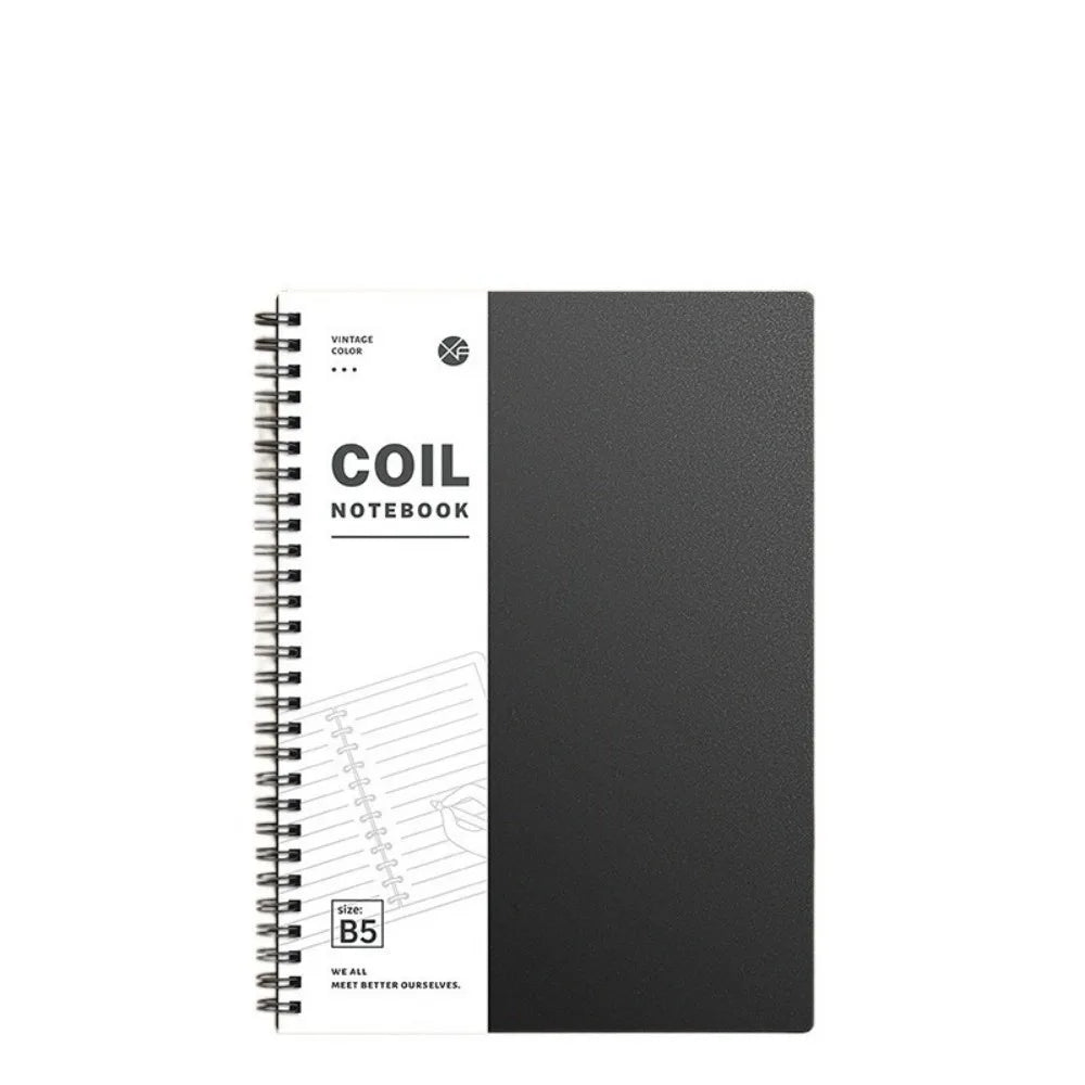 A5/B5 Spiral Notebook – 120 Cream Pages, Lay-Flat Coil Binding