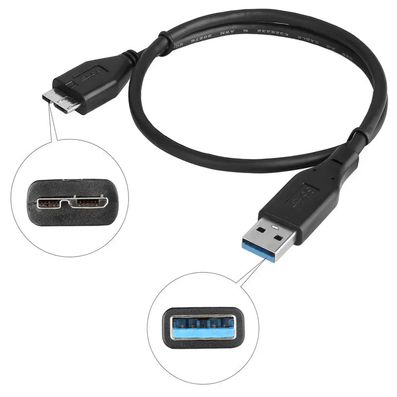 USB 3.0 to Micro B Cable 50cm – HDD & Phone Data Transfer