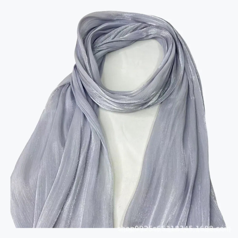 Women's Solid Chiffon Hijab Long Scarf Shawl – Sheer & Soft