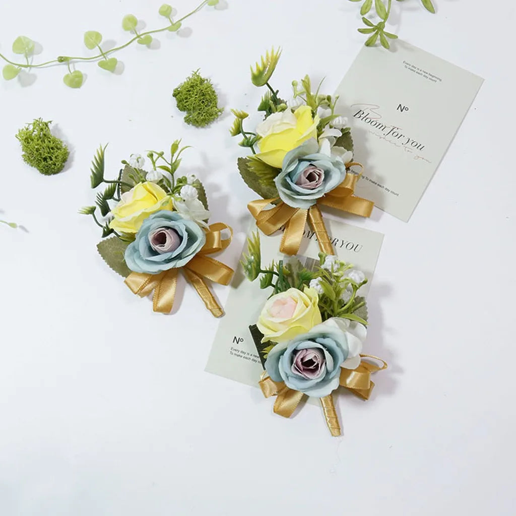 Artificial Fabric Corsage & Wrist Flower | Wedding Party