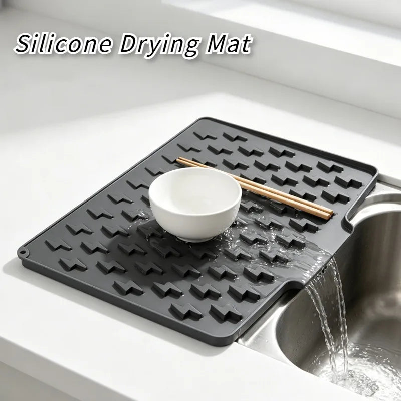 Silicone Dish Drying Mat – Heat-Resistant Non-Slip Kitchen Pad