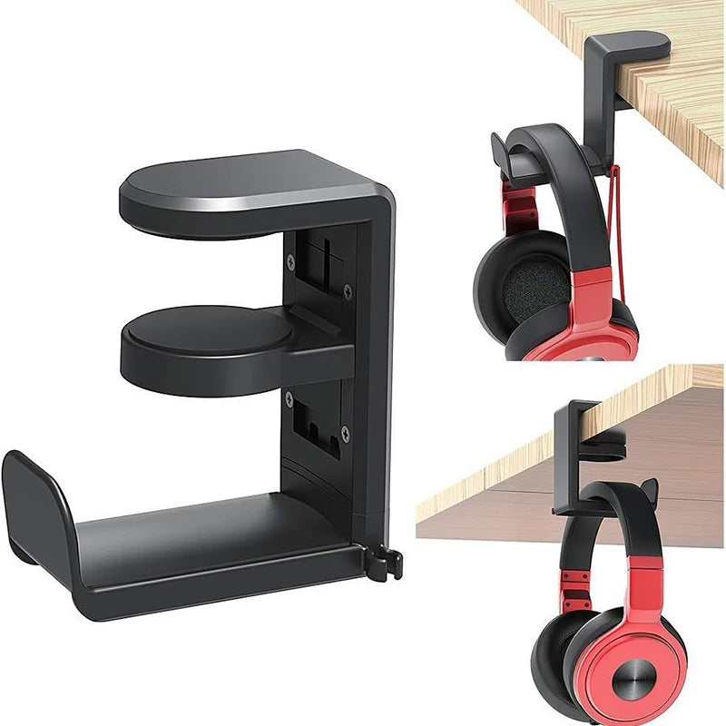 360° Rotating Headset Stand Desk Clamp | Headphone Hanger