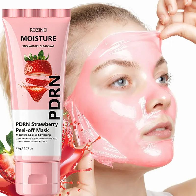 ROZINO PDRN & Strawberry Peel-Off Face Mask 75g + Scraper