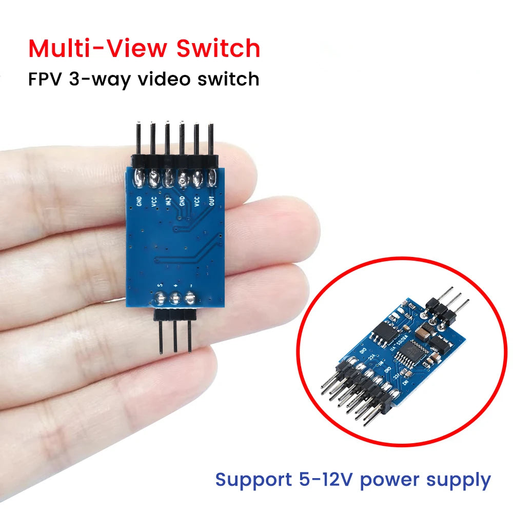 3-Channel Video Switcher Module | FPV UAV PWM DC 5–12V