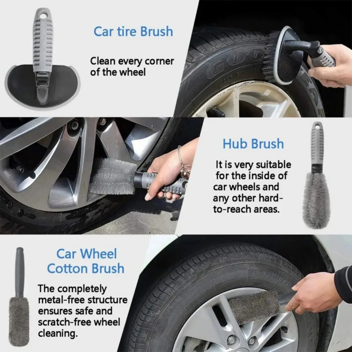 Auto Detailing Kit – Wax Applicator, Microfiber Towels & Tire Brush