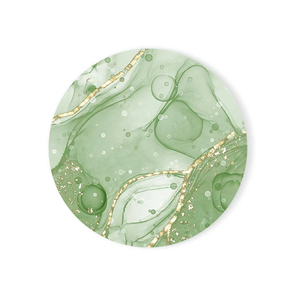 Watercolor Abstract Ceramic Coaster with Cork Base | Round