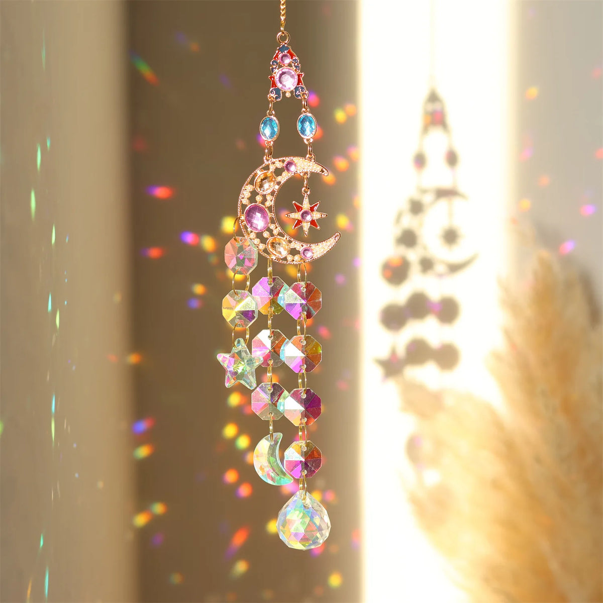 Crystal Sun Catcher Window Hanging – Rainbow Prism Pendant