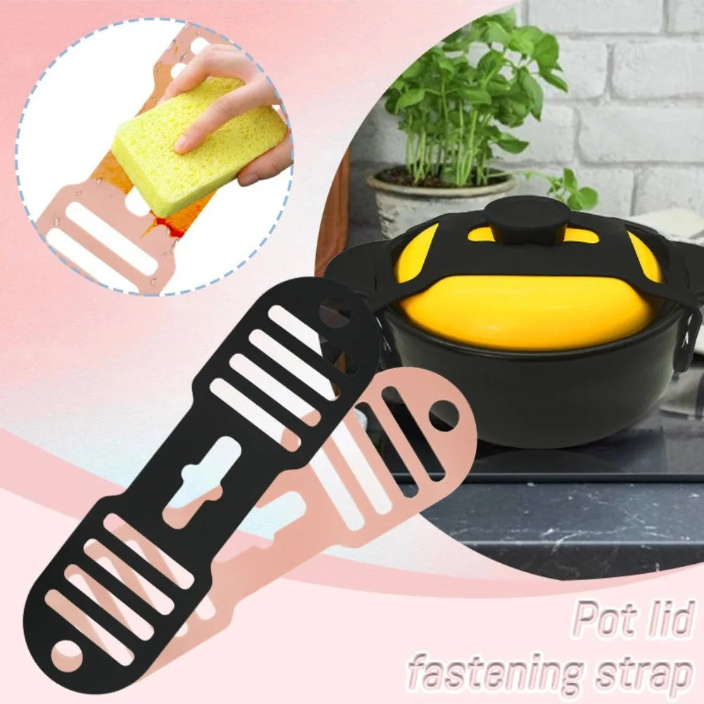 Silicone Pot Lid Fixing Strap – Heat-Resistant Elastic Band