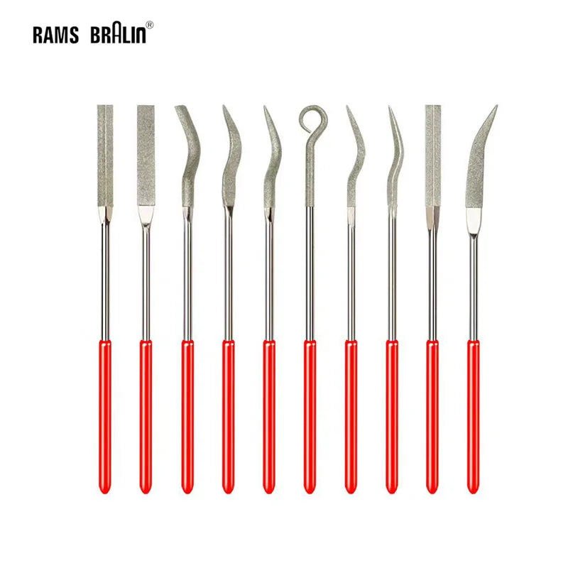 10-Piece Emery File & Burr Set – Metal Mould Glass Grinding