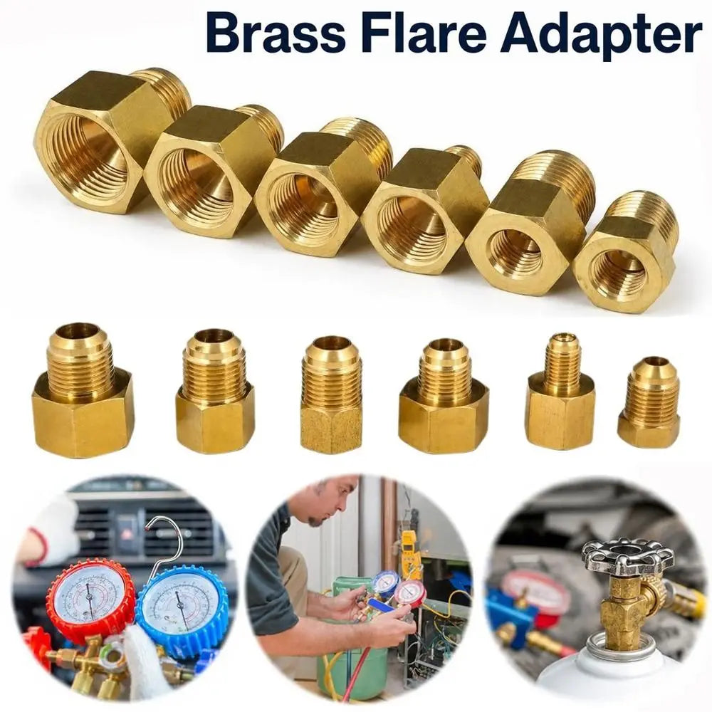 45-Degree SAE Brass Flare Reducer Fitting Female to Male 1/4–3/4"