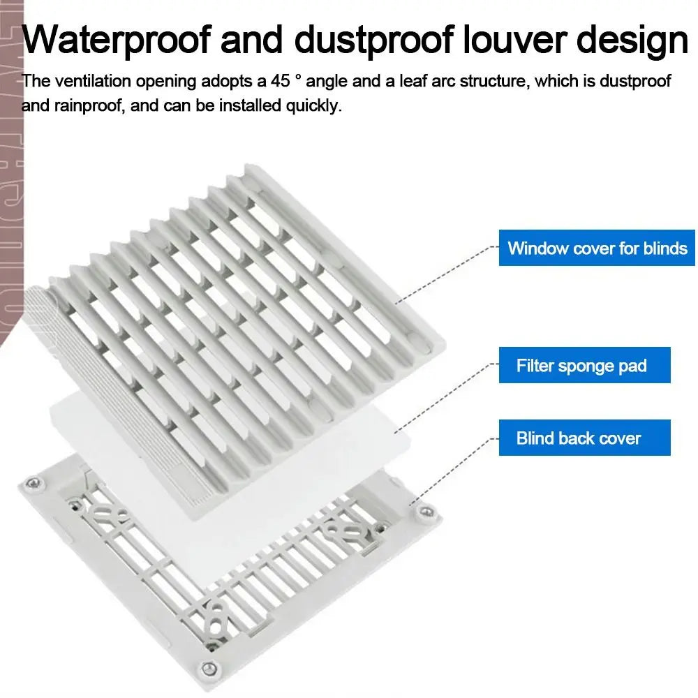 ABS Cabinet Ventilation Filter Grille Fan Shutter Louver