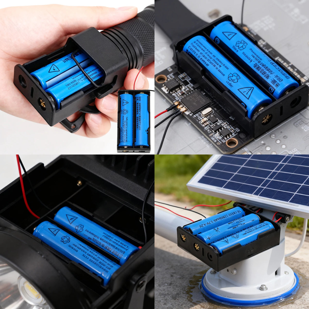 18650 Battery Holder 1/2/3/4 Slot DIY Box with Wire Leads