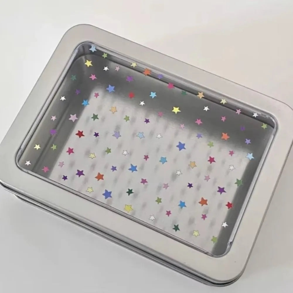 Tinplate Photocard Storage Box – Transparent Dustproof Cover