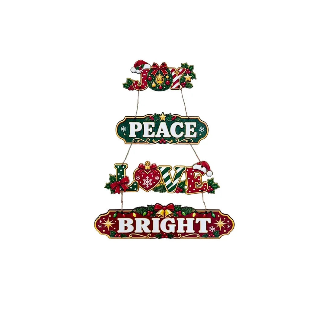 Wooden Holly Jolly Christmas Hanging Sign | Door & Wall Decor