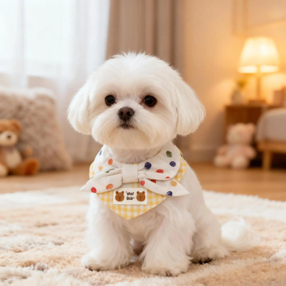 Cute Teddy Bear Pet Collar Scarf for Cats & Dogs