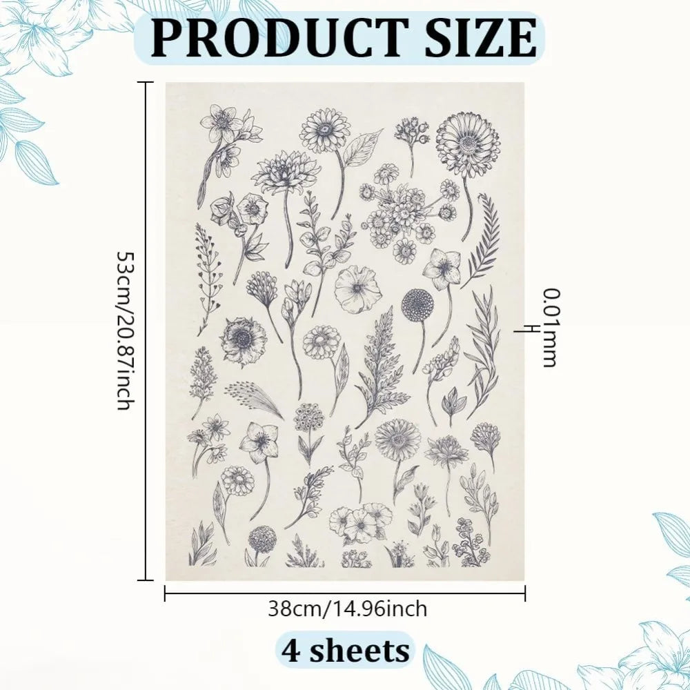 Sunflower Ceramic Underglaze Transfer Decals – 4 Sheets