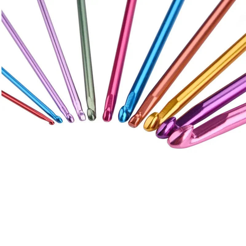 11-Piece Tunisian Crochet Hook Set – Aluminum 2–8mm