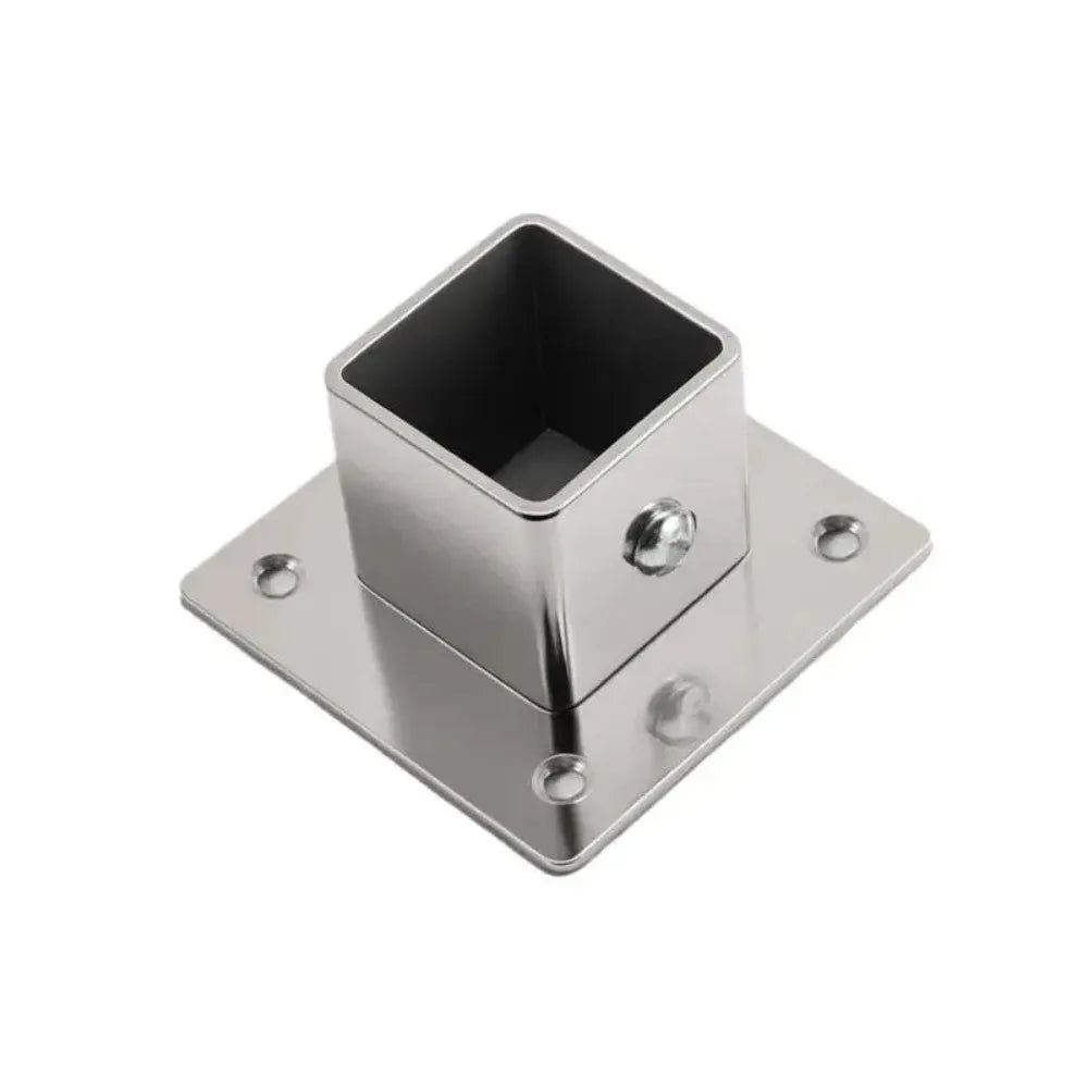 Stainless Steel Square Tube Connector – Rustproof Flange Base