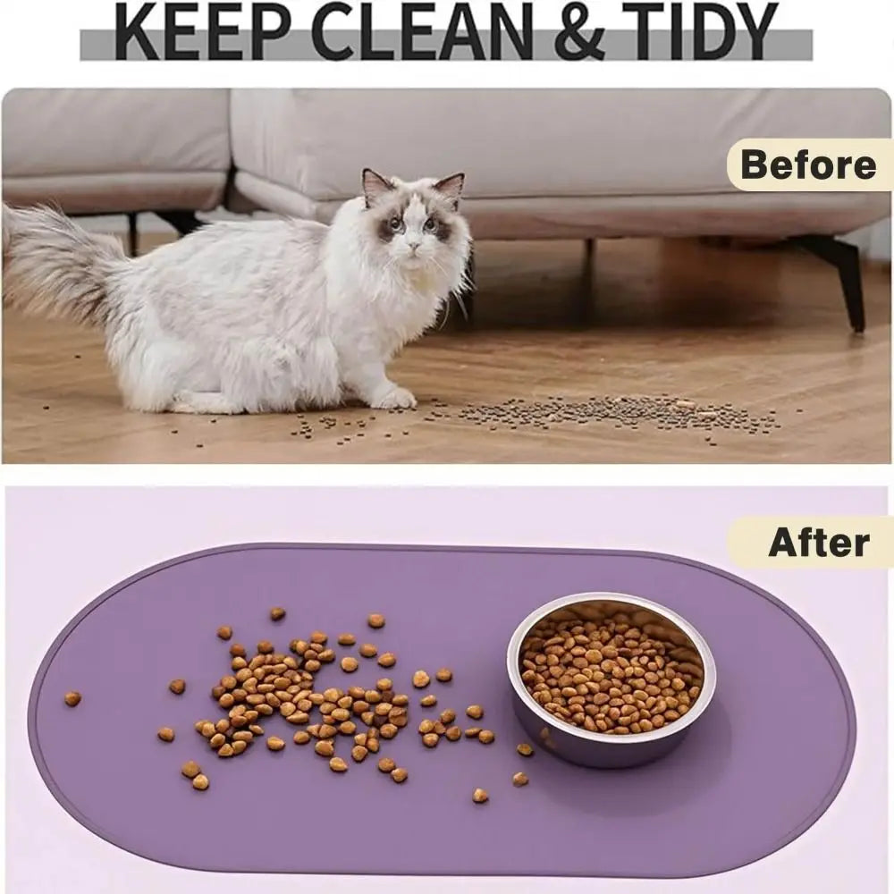 Silicone Pet Food Mat – Non-Slip, Raised Edges, BPA-Free