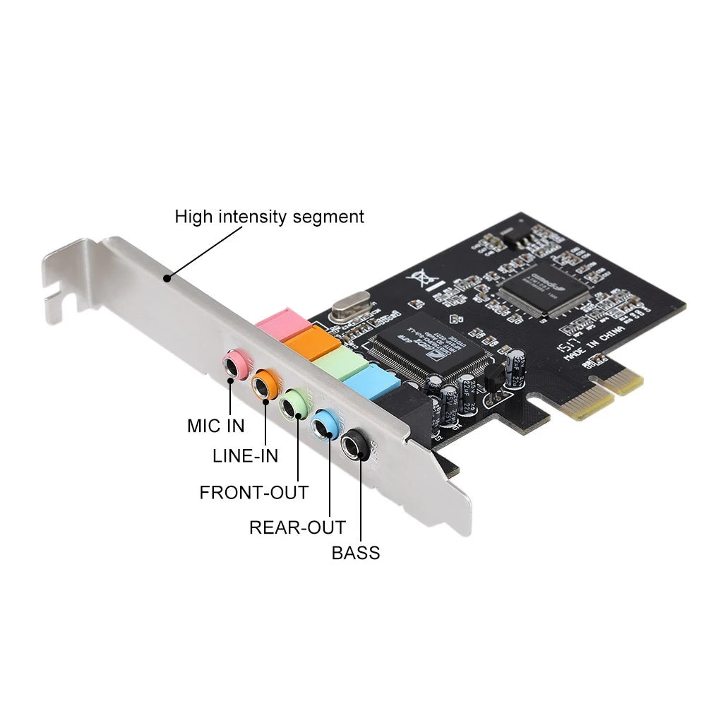 OULLX 4.1 PCIe Sound Card – 4-Channel PCI-Express X1 Audio Adapter
